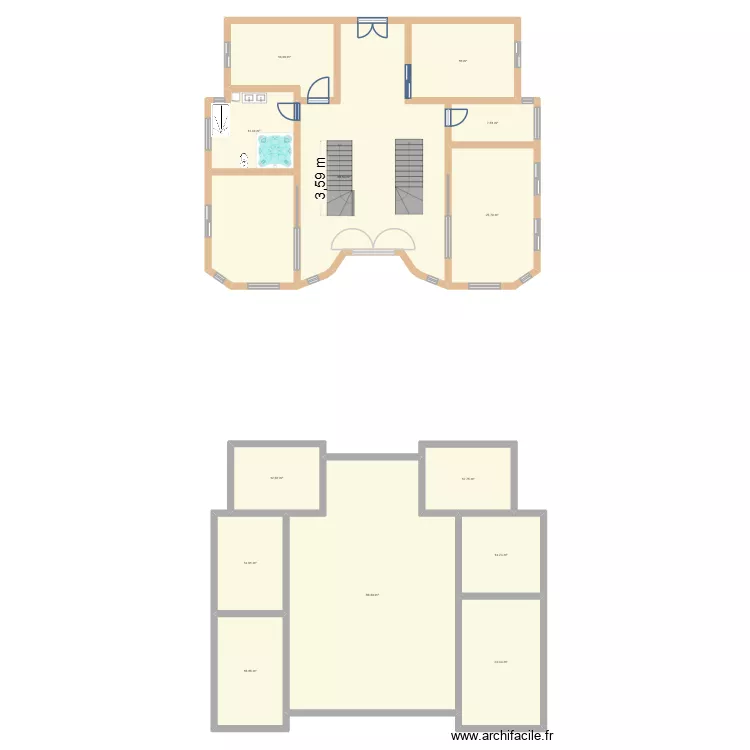 maison maroc. Plan de 13  et 349 m²