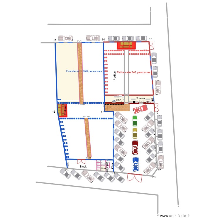 Ameublementde 2 salles. Plan de 9 pièces et 282 m2