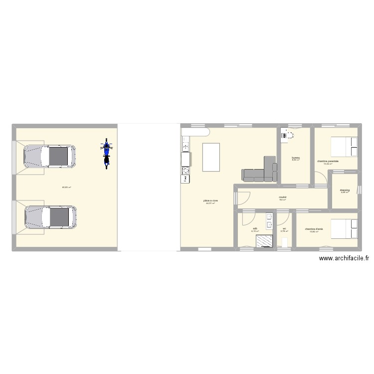 maison. Plan de 9 pièces et 158 m2