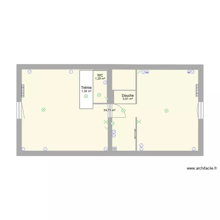 Combles avec Elec. Plan de 4 Pièces et 41 m² Combles avec Elec. Plan de 4 Pièces et 41 m²