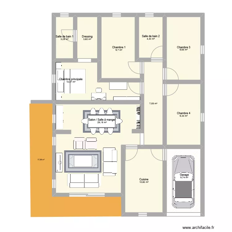 Ma maison pp 4cbres 21. Plan de 11  et 108 m²