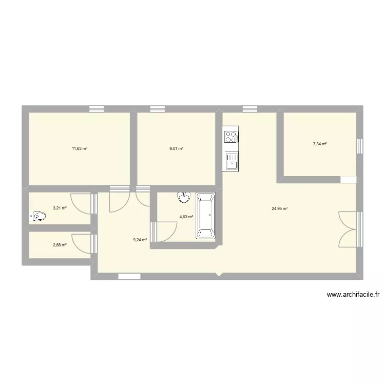 bondoufle. Plan de 8  et 73 m²