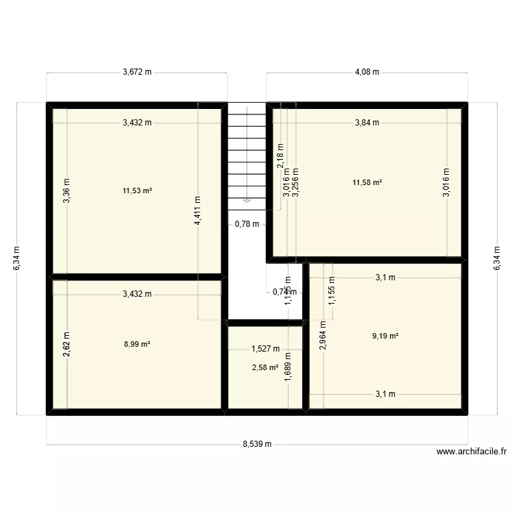 etage poudenx 1. Plan de 