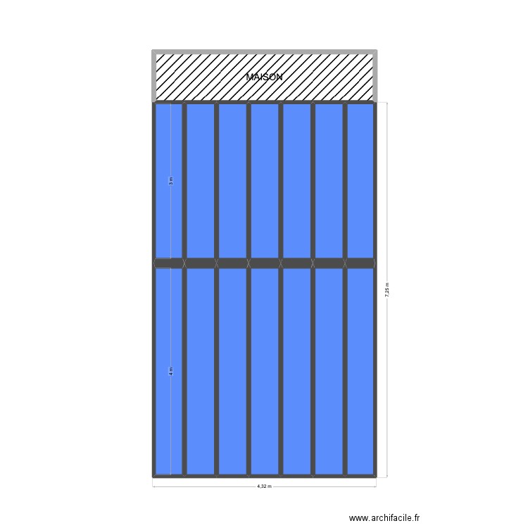 toit véranda. Plan de 15 pièces et 30 m2