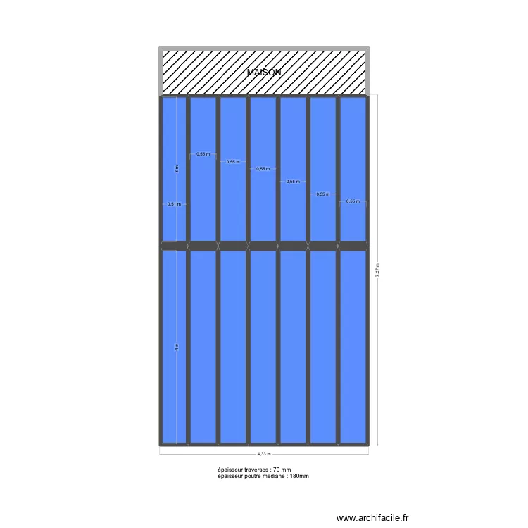 toit v&eacute;randa. Plan de 