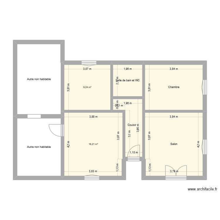plan projet. Plan de 8 pièces et 87 m2