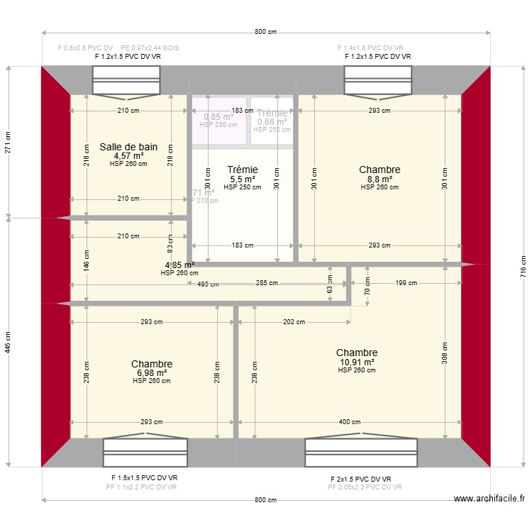 EL MOUHAMOUSSI Maria. Plan de 13 pièces et 83 m2