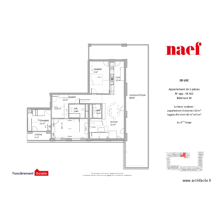 vessy 12346. Plan de 7 pièces et 134 m2