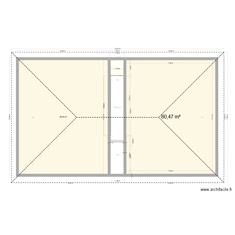 Projet Clavel. Plan de 27 pièces et 482 m2