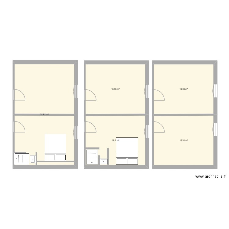 allee. Plan de 5 pièces et 98 m2
