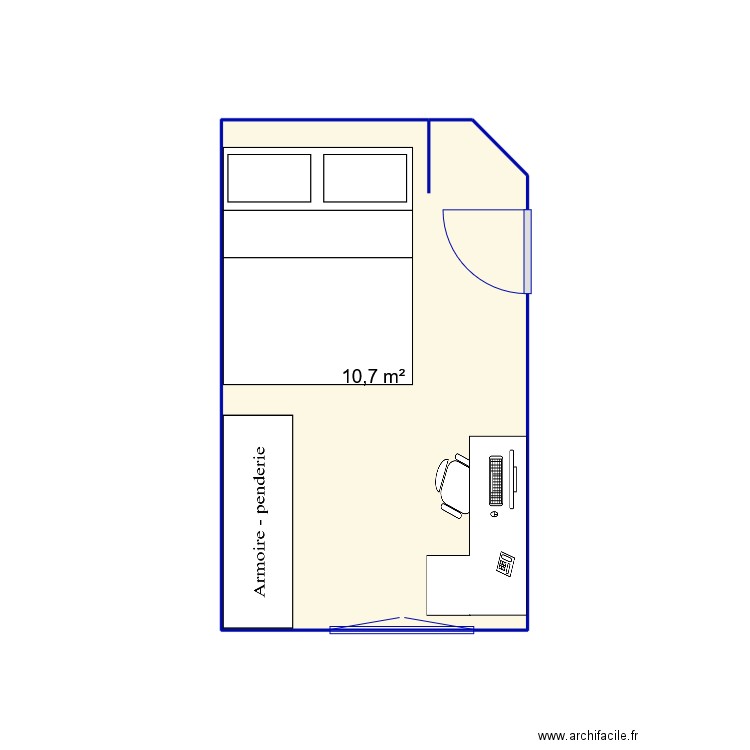 Audric. Plan de 1 pièce et 11 m2