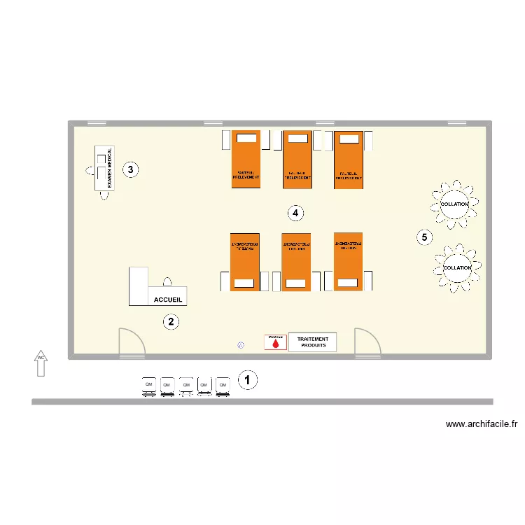Helha Gosselies. Plan de 1  et 90 m²
