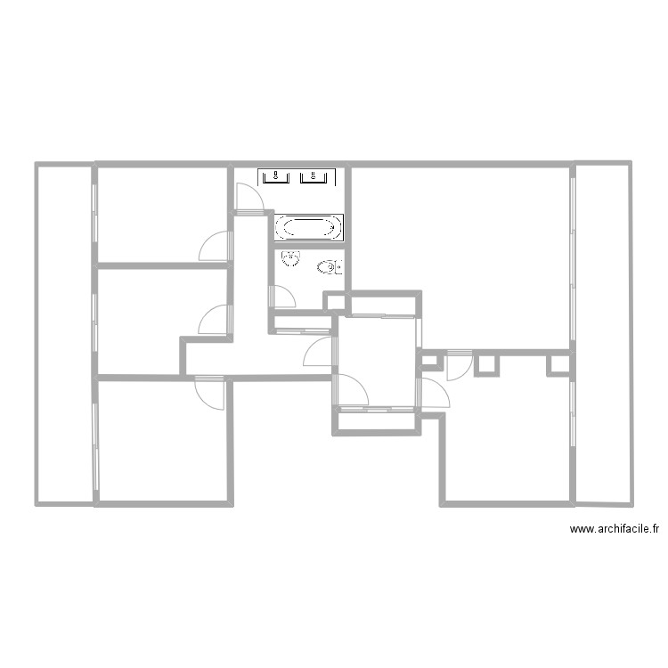 appartement. Plan de 4 pièces et 50 m2