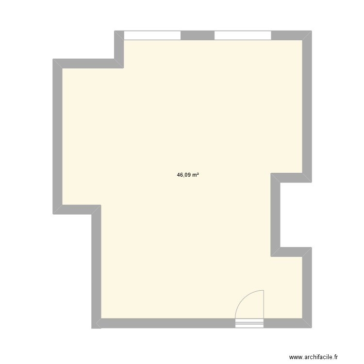 Local Écureuils. Plan de 1 pièce et 46 m2