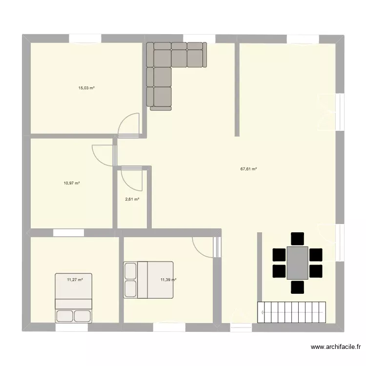 plan 2. Plan de 6 Pièces et 119 m² plan 2. Plan de 6 Pièces et 119 m²