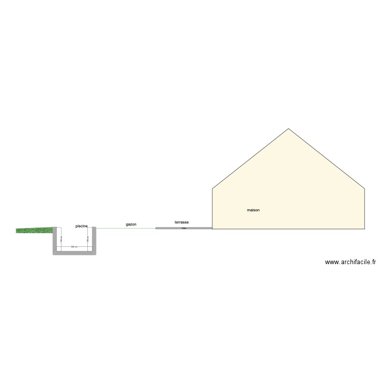 plan piscine coupe projet Hameau. Plan de 0 pièce et 0 m2