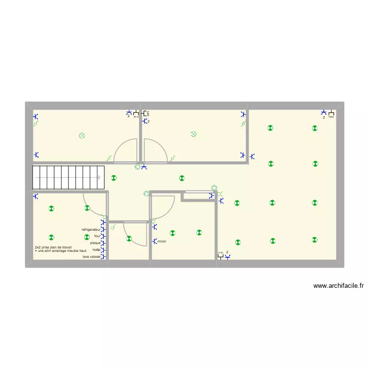 sandrine etage. Plan de 6  et 53 m²