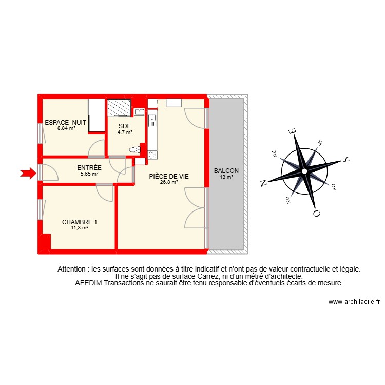 BI 31097 -. Plan de 14 pièces et 88 m2