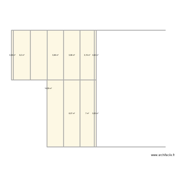 Plan OLIVIER. Plan de 10 pièces et 55 m2