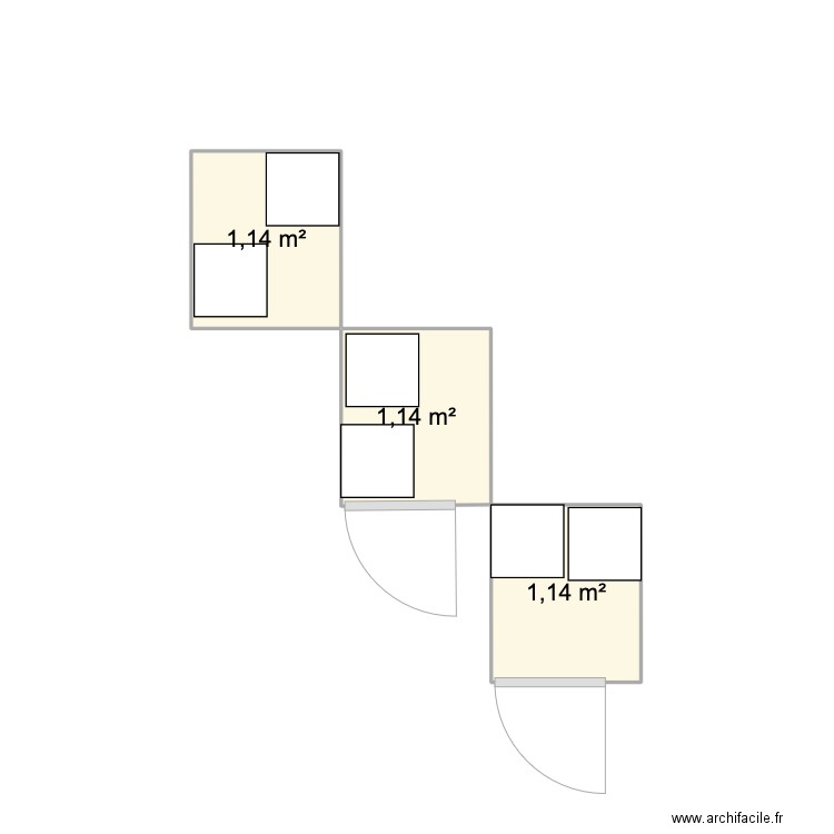 PLAN CAVE LUCHON. Plan de 3 pièces et 3 m2