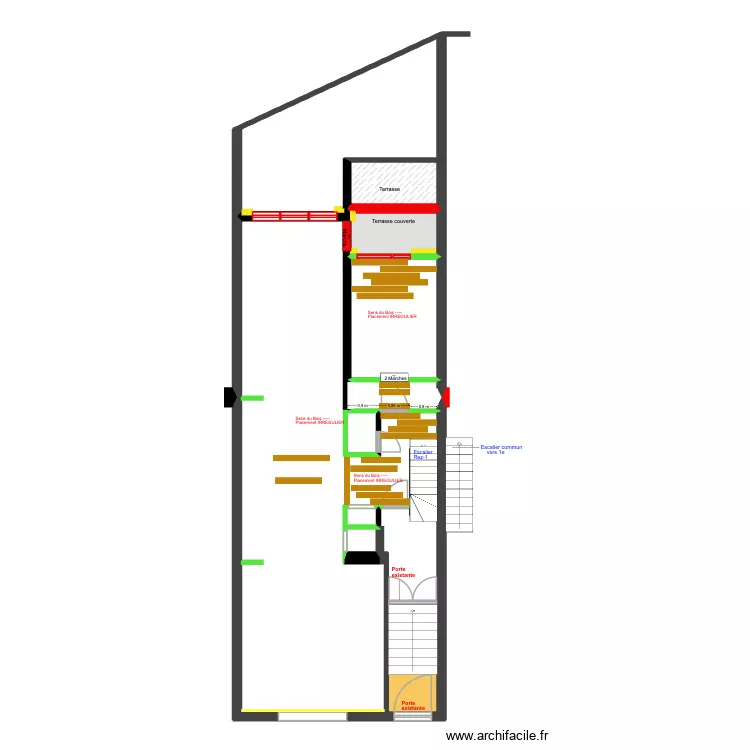 BAUCQ 77 Bel &eacute;tage SOLS. Plan de 7  et 94 m²