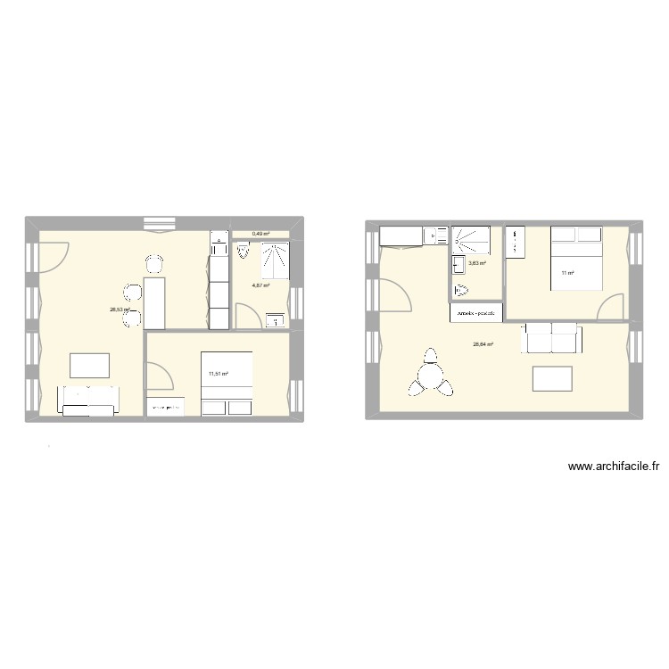 plan Maison soeurs. Plan de 0 pièce et 0 m2