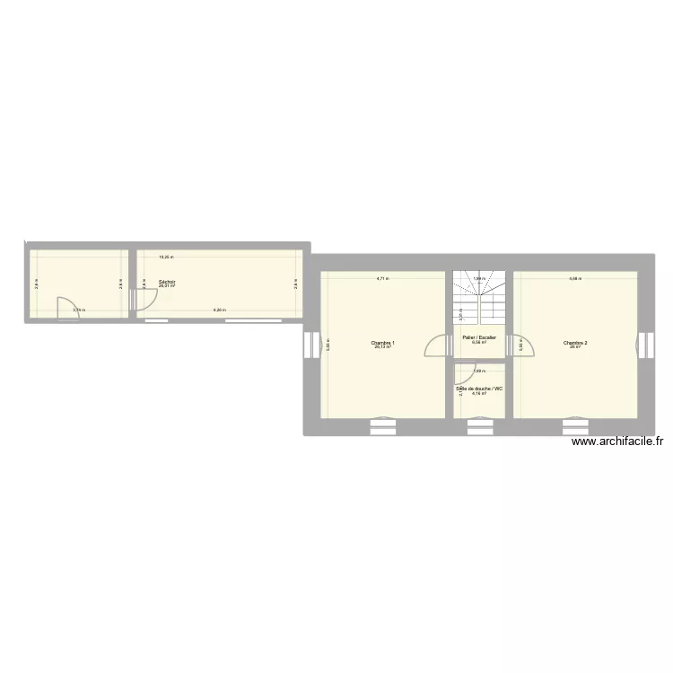 Plans maison La Souche 1er étage. Plan de 5 et 89 m² Plans maison La Souche 1er étage. Plan de 5 et 89 m²