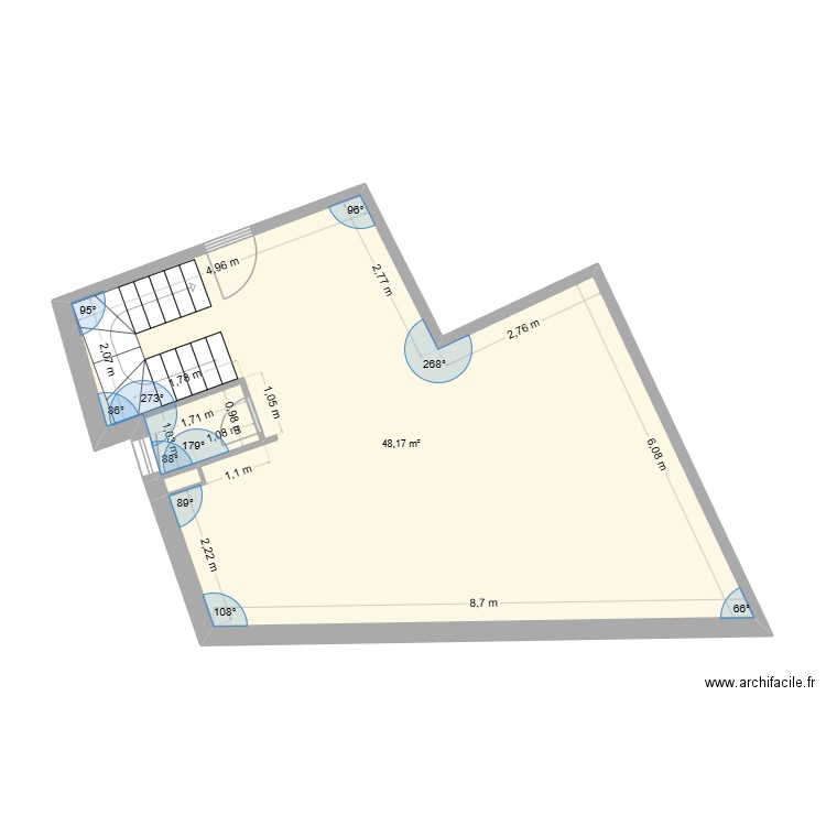 Beauvallon. Plan de 2 pièces et 48 m2