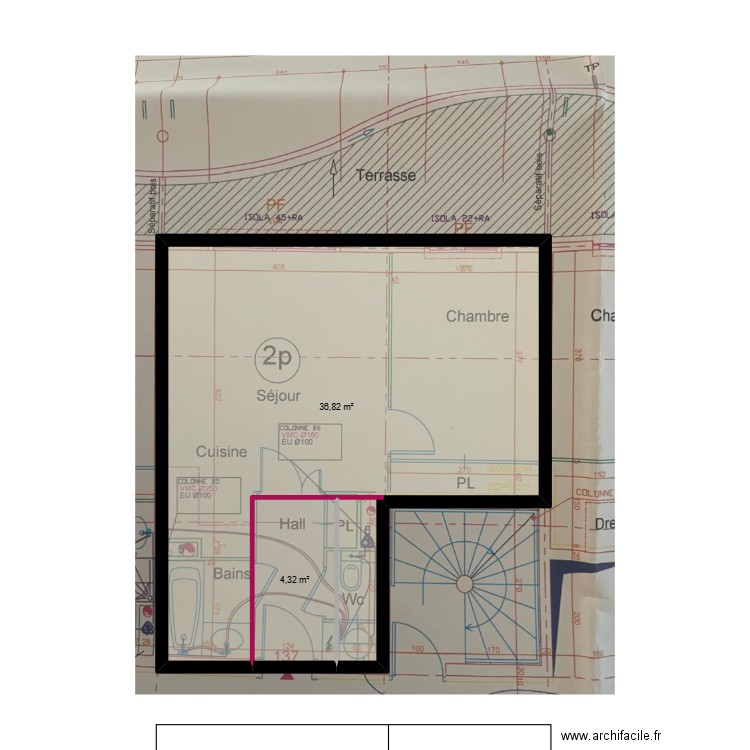 Mr. PIERRE Duarte. Plan de 2 pièces et 41 m2