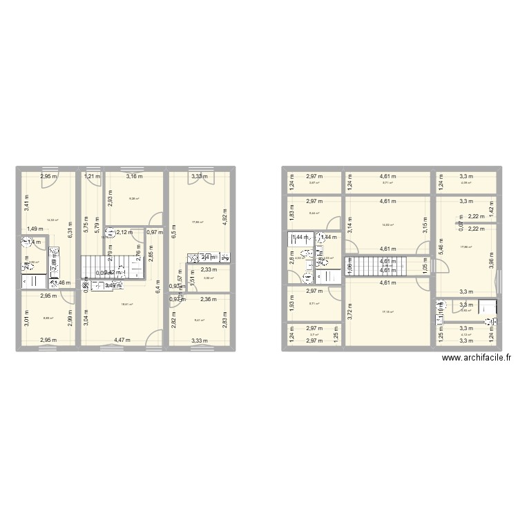 chaleon. Plan de 23 pièces et 197 m2