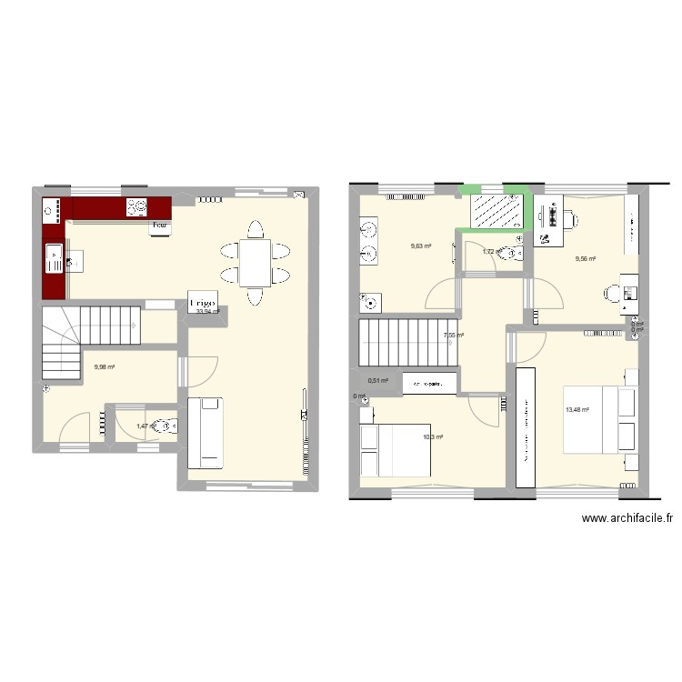 Marsac v3.5. Plan de 13 pièces et 98 m2
