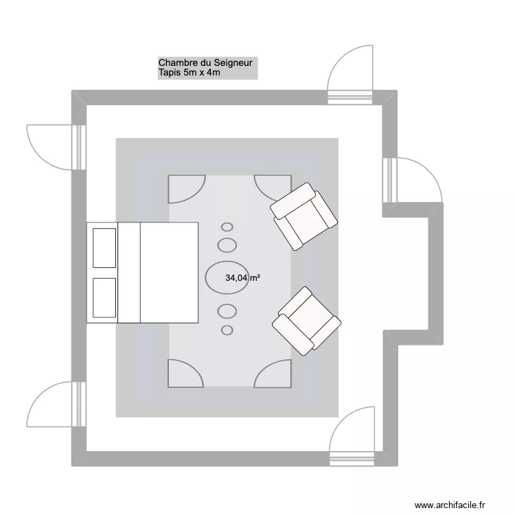 chambre du seigneur 2. Plan de 1 et 34 m² chambre du seigneur 2. Plan de 1 et 34 m²