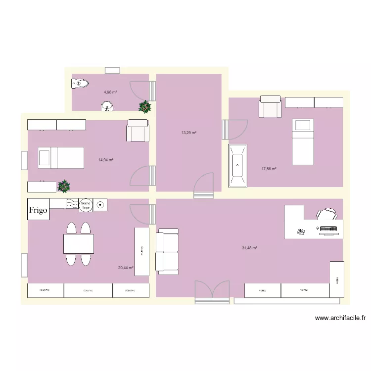 institut claire. Plan de 6  et 103 m²