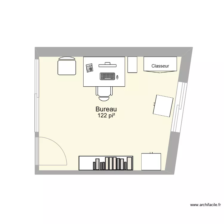 Bureau. Plan de 1 pièce et 11 m² Bureau. Plan de 1 pièce et 11 m²