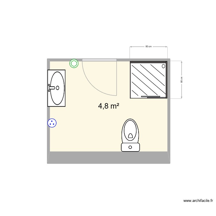 Salle de bain &eacute;tage. Plan de 0 pièce et 0 m2
