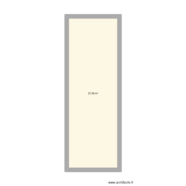 Extension. Plan de 1 pièce et 28 m2