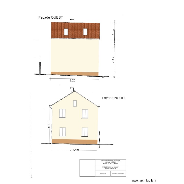 KIRUPANANTHAN Nadarajah FACES NORD et OUEST Après TRAVAUX. Plan de 0 pièce et 0 m2