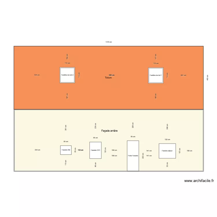 Fenetres de toit . Plan de 