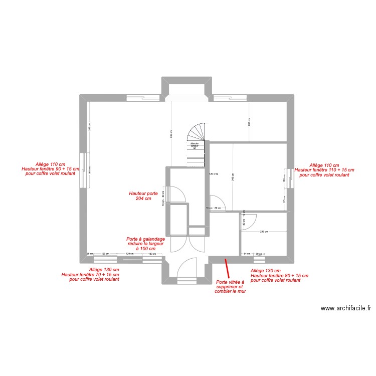 maison 1v6 maçon. Plan de 3 pièces et 84 m2