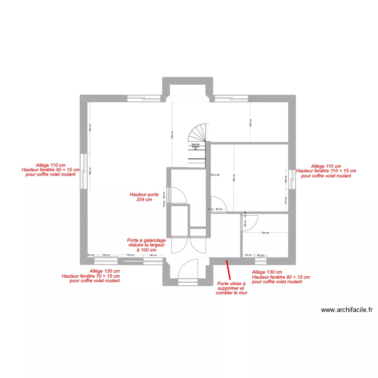 maison 1v6 ma&ccedil;on. Plan de 