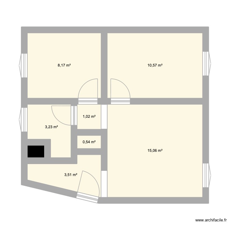 Appart modifi&eacute;. Plan de 0 pièce et 0 m2