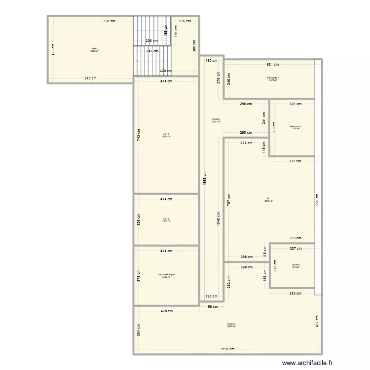 SCI SPJ - EDL bureaux. Plan de 10 Pièces et 255 m²
