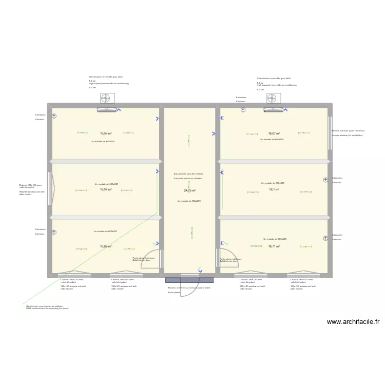 Ecole Mouscron EFL. Plan de 7 Pièces et 122 m²
