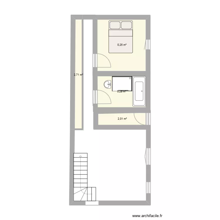 Plan extension Brizay_1. Plan de 4  et 19 m²