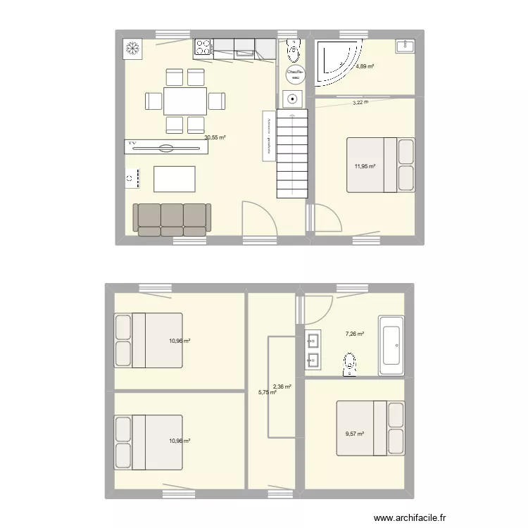 saint chef 03. Plan de 9  et 94 m²