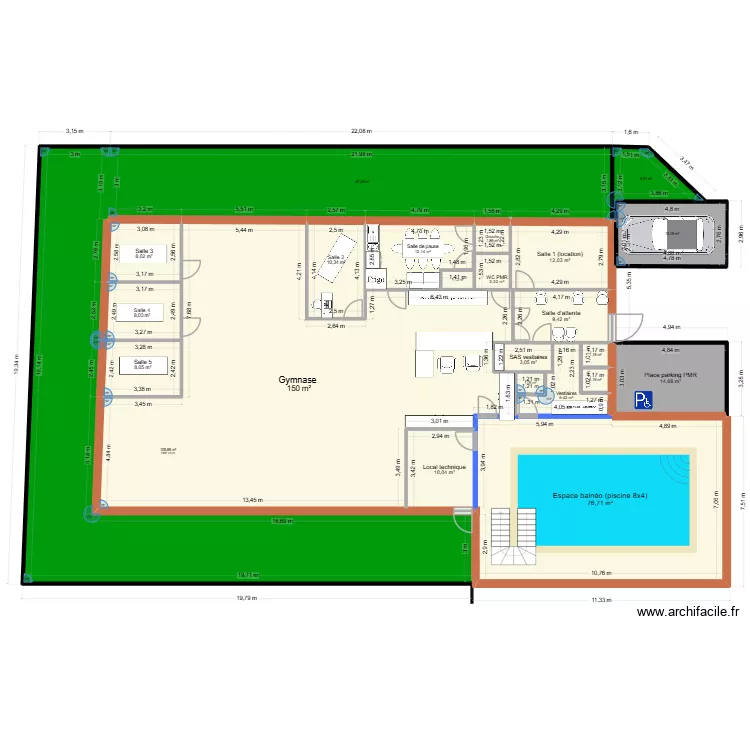 Parcelle terrain V2. Plan de 23 et 530 m² Parcelle terrain V2. Plan de 23 et 530 m²