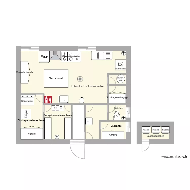 Labo transof. Plan de 9 et 26 m² Labo transof. Plan de 9 et 26 m²