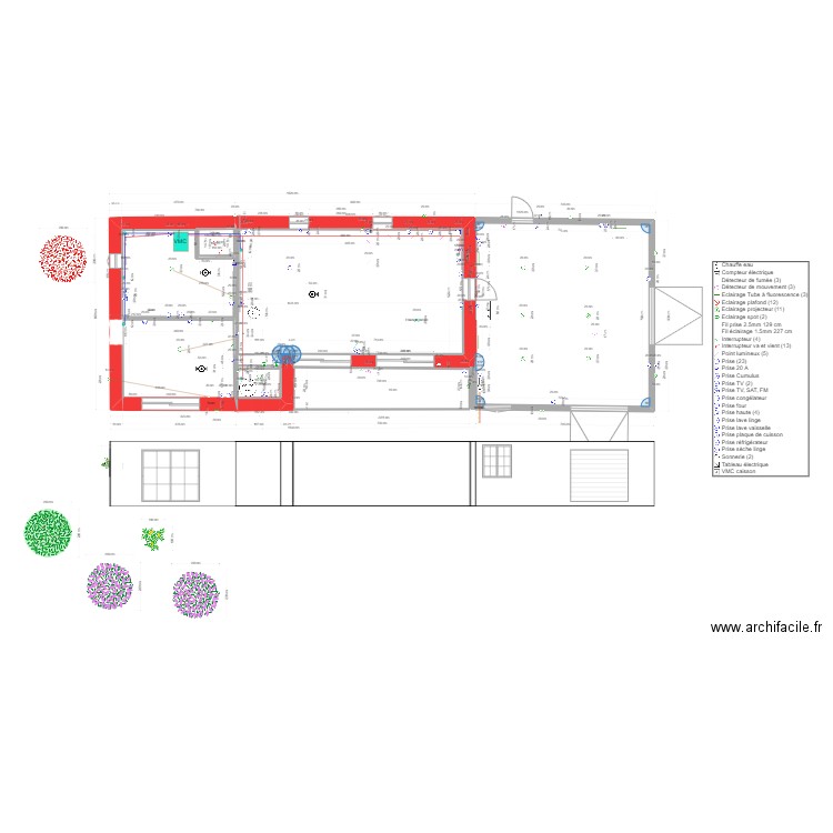 plan ebreuil  VMC. Plan de 9 pièces et 151 m2