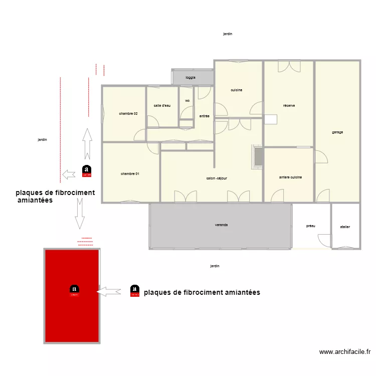 chabert am. Plan de 18  et 188 m²