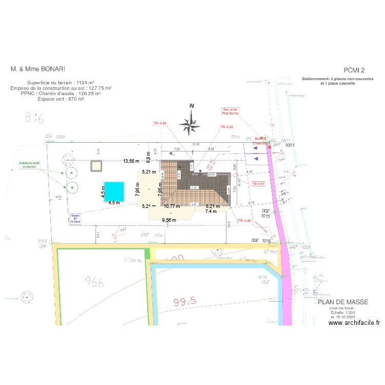 PREPA PISCINE 2025. Plan de 1 pièce et 4 m2